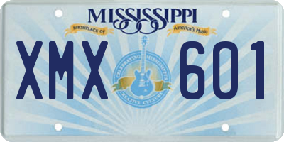 MS license plate XMX601