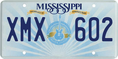 MS license plate XMX602