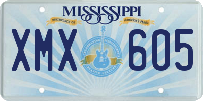 MS license plate XMX605
