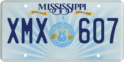 MS license plate XMX607
