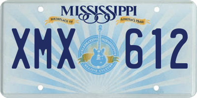 MS license plate XMX612