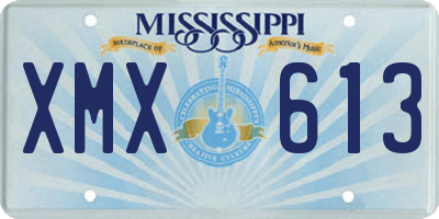 MS license plate XMX613