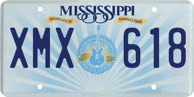 MS license plate XMX618