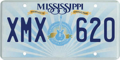 MS license plate XMX620
