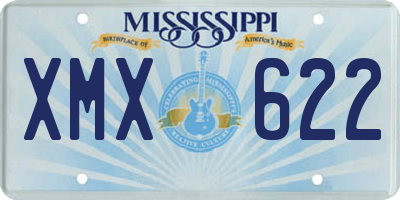 MS license plate XMX622