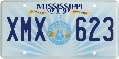 MS license plate XMX623
