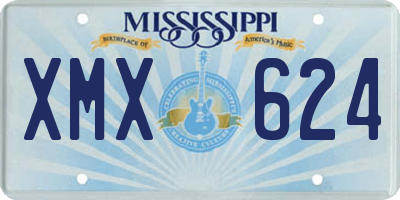 MS license plate XMX624