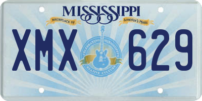 MS license plate XMX629