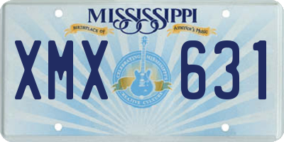 MS license plate XMX631