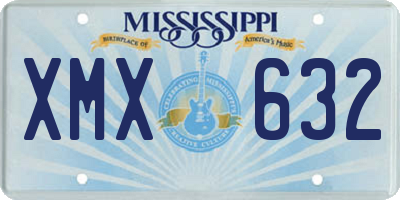 MS license plate XMX632