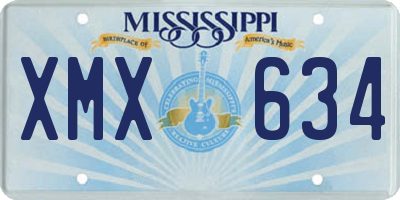 MS license plate XMX634
