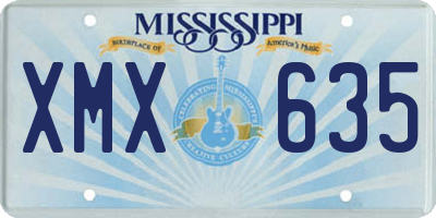 MS license plate XMX635