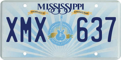 MS license plate XMX637