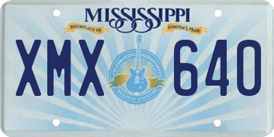 MS license plate XMX640