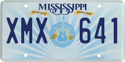 MS license plate XMX641
