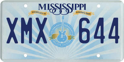 MS license plate XMX644