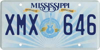 MS license plate XMX646