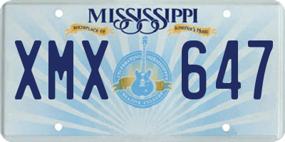 MS license plate XMX647