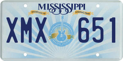 MS license plate XMX651