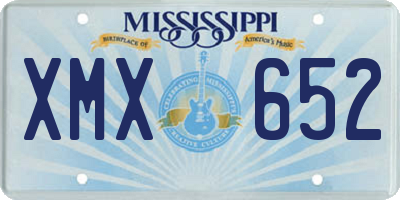 MS license plate XMX652