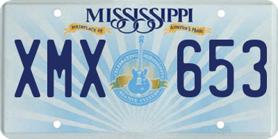 MS license plate XMX653