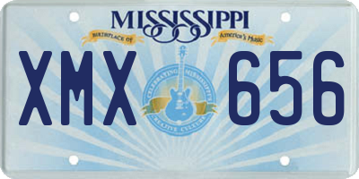 MS license plate XMX656