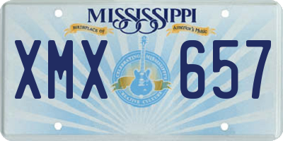 MS license plate XMX657