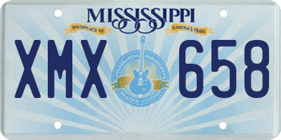 MS license plate XMX658