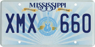 MS license plate XMX660