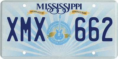 MS license plate XMX662