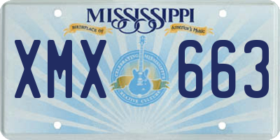 MS license plate XMX663