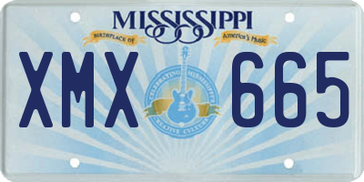 MS license plate XMX665