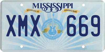 MS license plate XMX669
