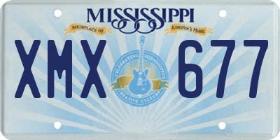 MS license plate XMX677