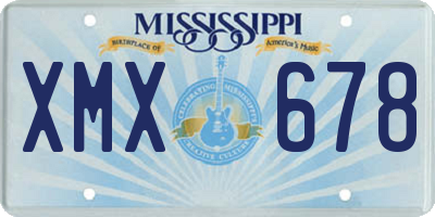 MS license plate XMX678
