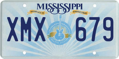 MS license plate XMX679