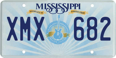 MS license plate XMX682