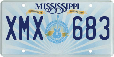 MS license plate XMX683
