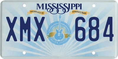 MS license plate XMX684