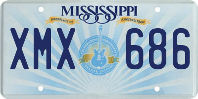 MS license plate XMX686