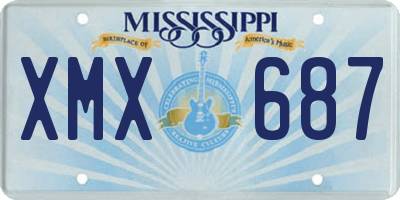 MS license plate XMX687