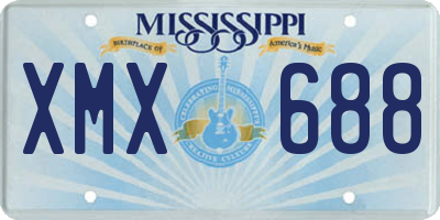 MS license plate XMX688