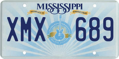 MS license plate XMX689