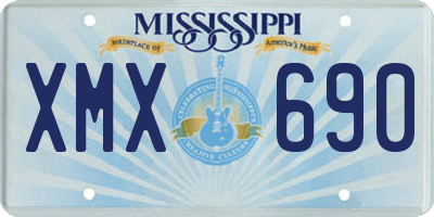 MS license plate XMX690