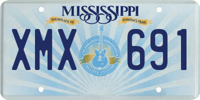 MS license plate XMX691