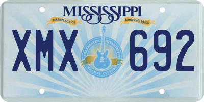 MS license plate XMX692