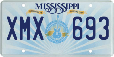 MS license plate XMX693