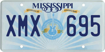 MS license plate XMX695