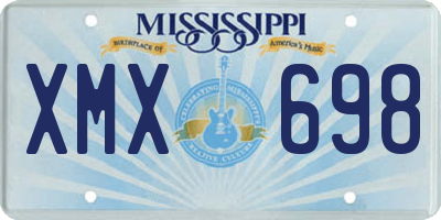 MS license plate XMX698
