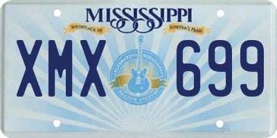 MS license plate XMX699
